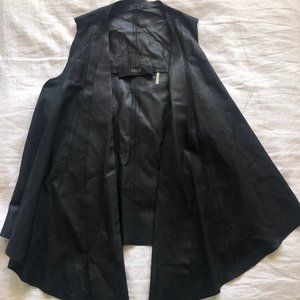 VEDA Leather Vest - Black